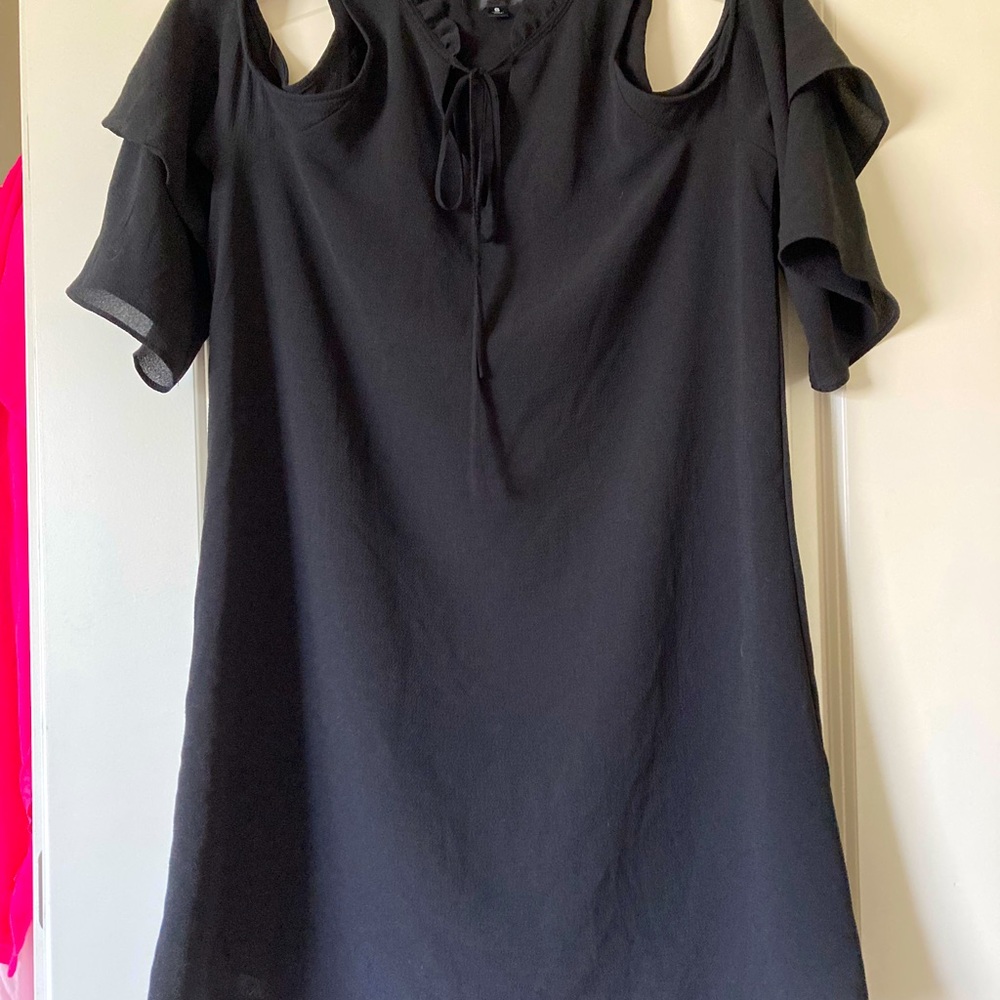 Women’s black open shoulder dress